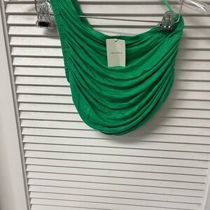 NWT✨IDEM DITTO✨Green Draped Women's one shoulder top✨small